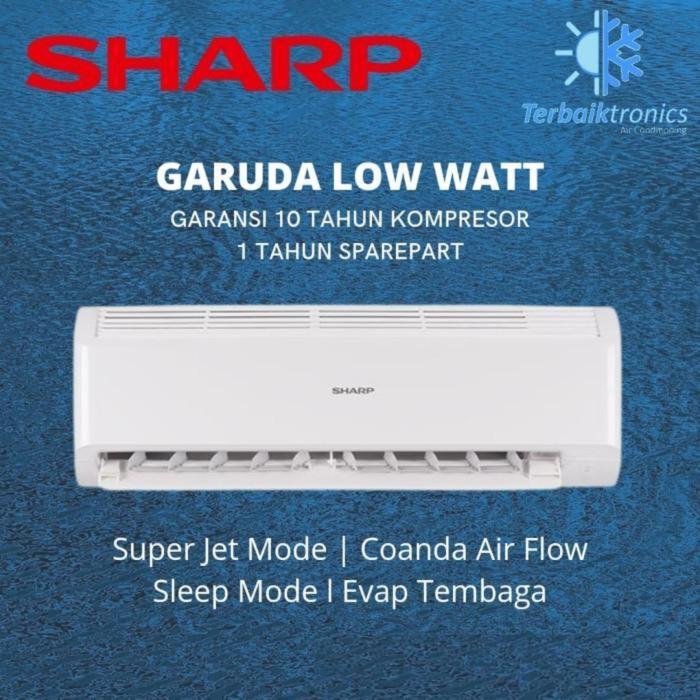 AC SHARP 0.5 PK l AC Garuda Series l Daya Rendah l Hemat Listrik l Low Watt - AHA5BEY - 1/2 PK AHA5B