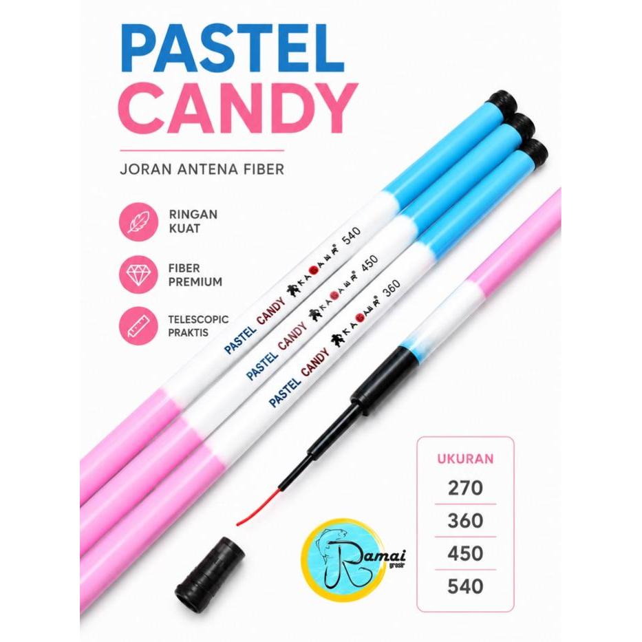 Joran Tegek Kagawa Pink Edition Teleskopik Pastel Candy warna biru putih pink