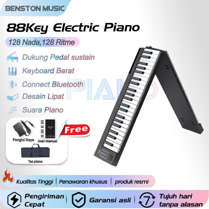 Benston Music- 88-key folding piano, smart electric piano 88-key bluetooth portable keyboard