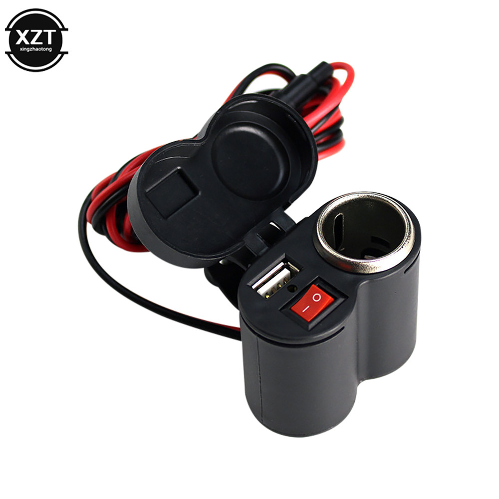 Motorcycle Moto USB Charger Lighter Socket Usb Lighter Motor Handlebar Power Adapter with Switch