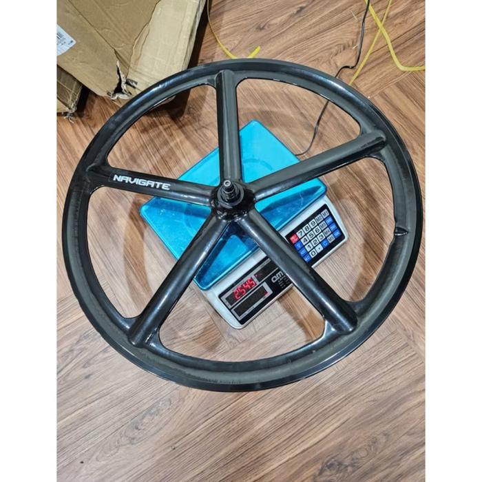 Wheelset Depan Navigate Palang Lima Warna Hitam Magnesium Alloy LONCER
