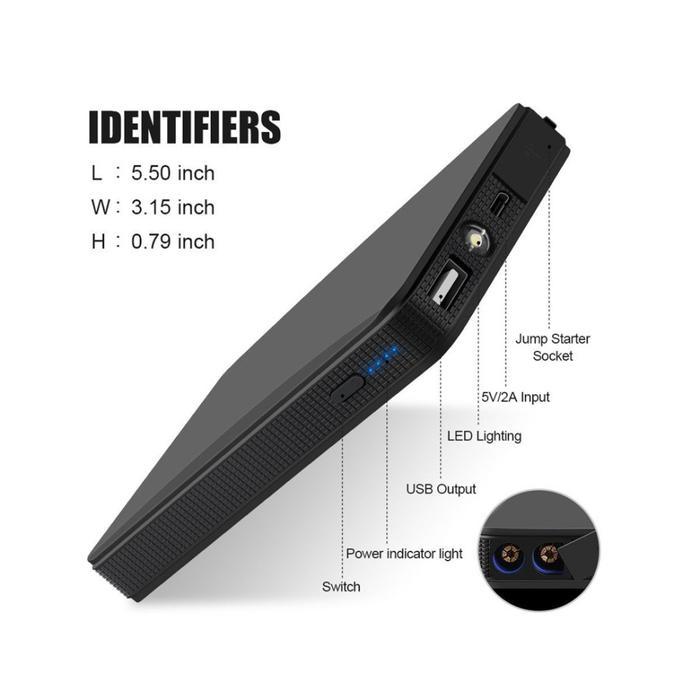 Powerbank 10000Mah Jumper Mobil Senter Jump Starter Power Bank Usb