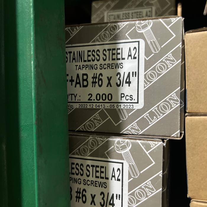 Skrup Tapping FH (Flat Head) Stainless Steel 6 X 3/4