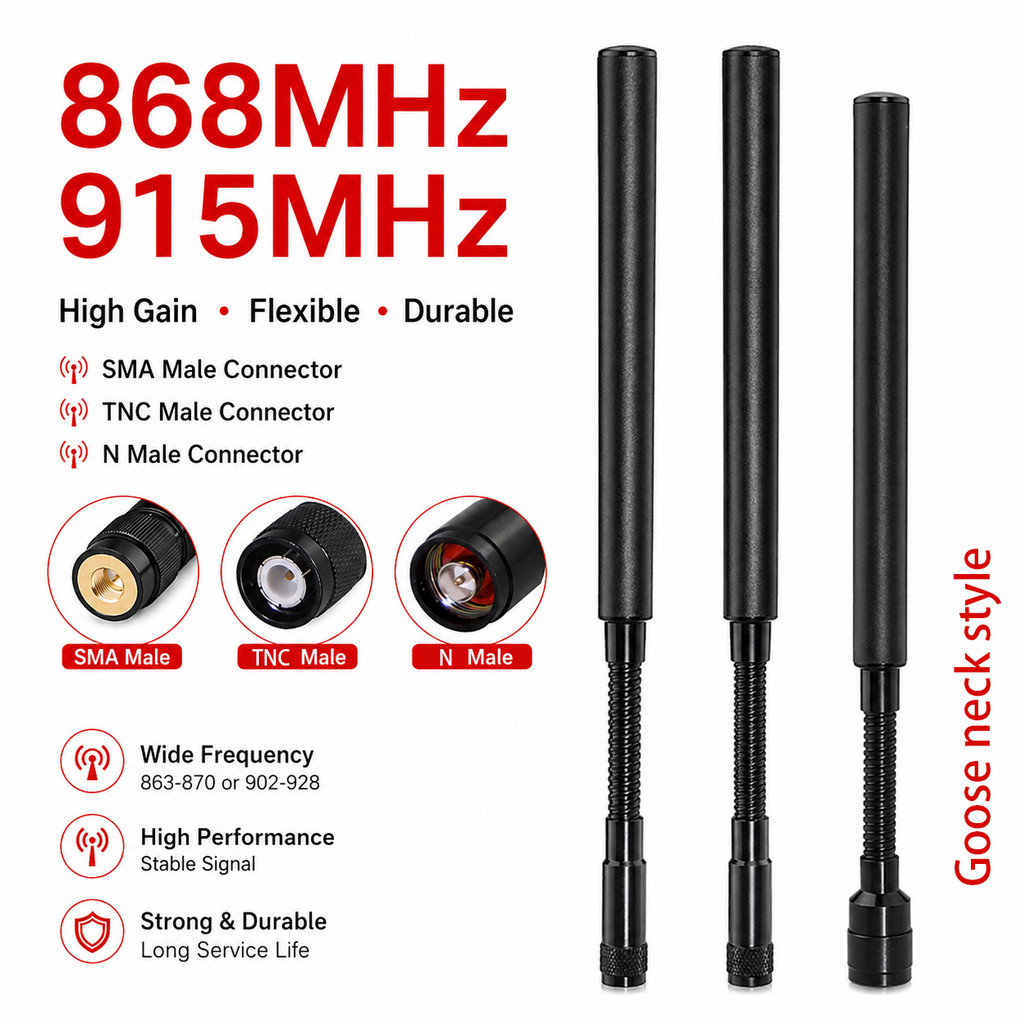 LoRa 868MHz 915MHz Tactical Goose Neck Antenna For Meshtastic LoRa Gateway IoT Transmitter Receiver