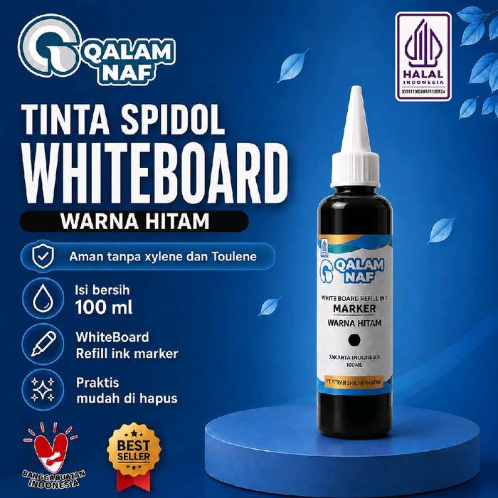 TERBARU Qalam Naf Tinta Spidol Whiteboard Warna Hitam 100ml Aman Tanpa Xylene dan Toulene Praktis