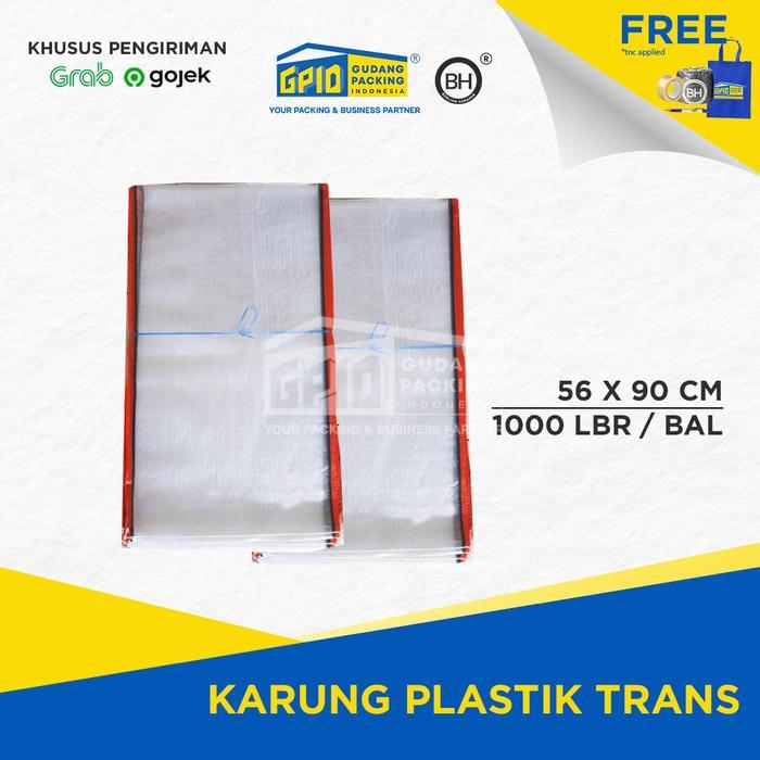 Promo (Gosend/Grab) Karung Plastik Transparan Ukuran Beras 50Kg 56X90 Termurah