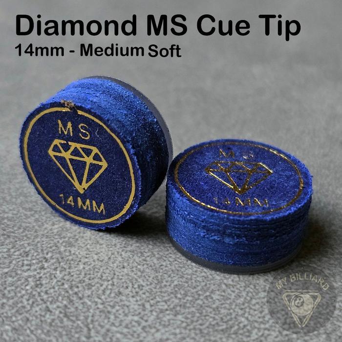 TERLARIS Diamond Cue Tip Medium Soft 14mm 6 Layer Cue Tip - Master Tip Stick Billiar