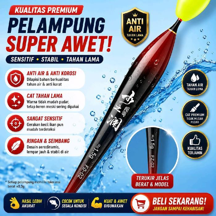 Official Kambangan Pelampung Pancing Undlup 1 Set Led Dengan Manik Manik Anti Badai Untuk Memancing