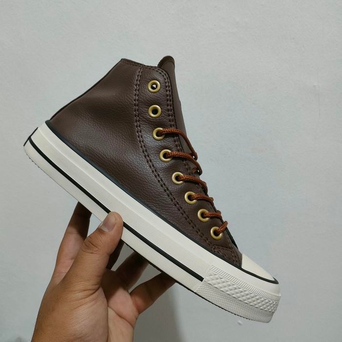 SEPATU SNEAKERS PRIA WANITA KULIT HI COKLAT TUA TERLARIS