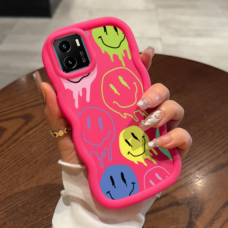 Casing Untuk VIVO Y15s Y15A Y15C Y01 Case Casing Tas Emoji Alien pola HP Cesing lunak Silikon Softca