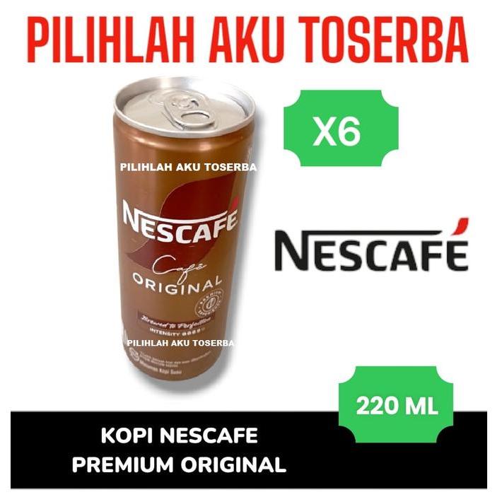 Ready Kopi Nescafe Kaleng Premium Original 220 Ml / Nescafe Can - 6 Kaleng