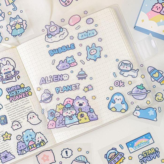 72xq- 1 BoxGfyStiker Gemoy Buku Aesthetic/Stiker Botol Tumbler/Stiker Jurnal