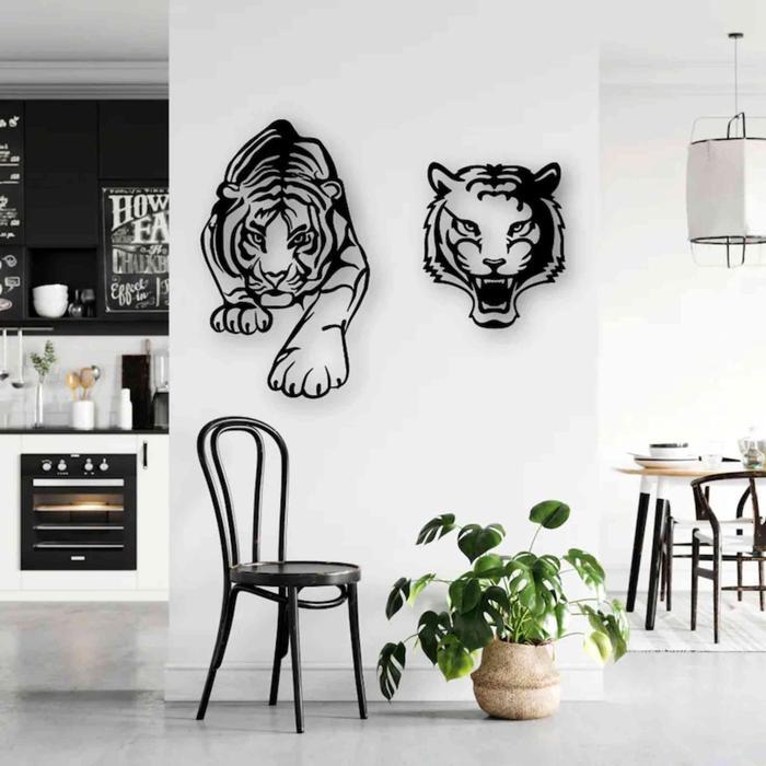 KREASI KAYU HIASAN DINDING 3D GAMBAR HARIMAU / DEKORASI DINDING /HIASAN RUMAH Poster Siap Kirim