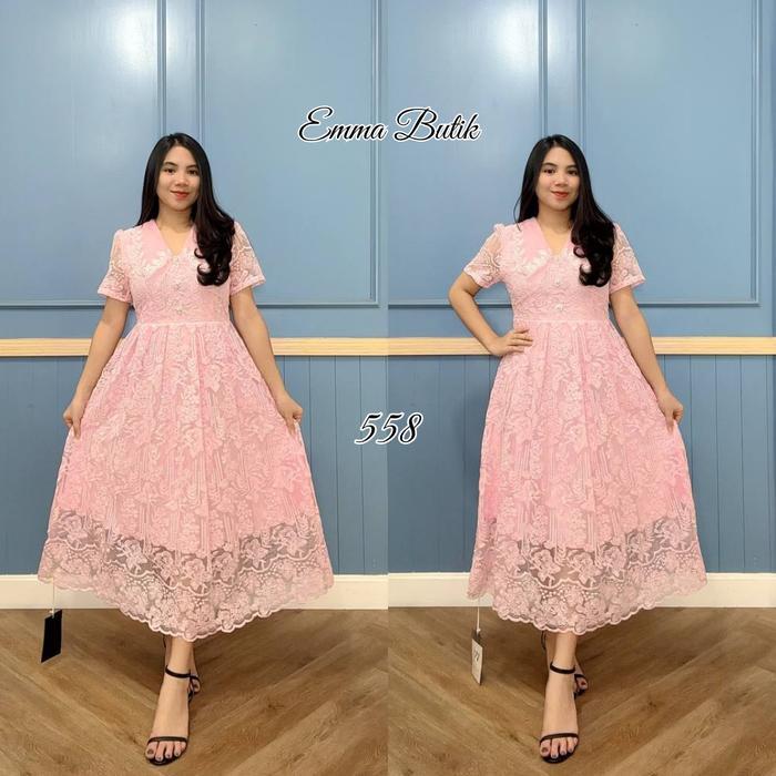 nq0q- Emma.Butik E00545 Long Sleeves Gown Princess Mewah Elegan Party Dress Formal Lace