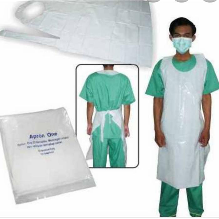 celemek medis, apron satuan apron plastik medis