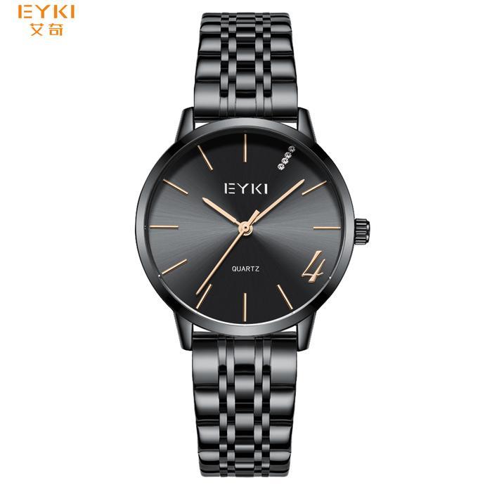 Eyki Jam Tangan Wanita Klasik E2099M-CZ1HHH Stainless Steel Hitam