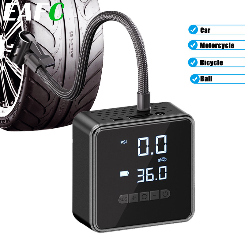 EAFC Portable Car Tire Inflator Rechargeable Electric Inflator For 150PSI Car Bicycle Digital Air