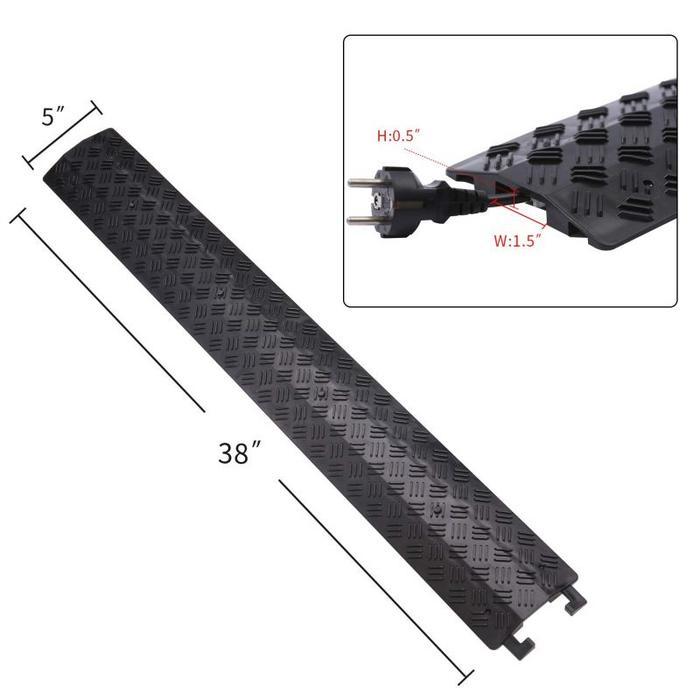 1 Meter Kabel Duct Lantai Hitam Penutup Kabel Lantai Floor Cable Duct