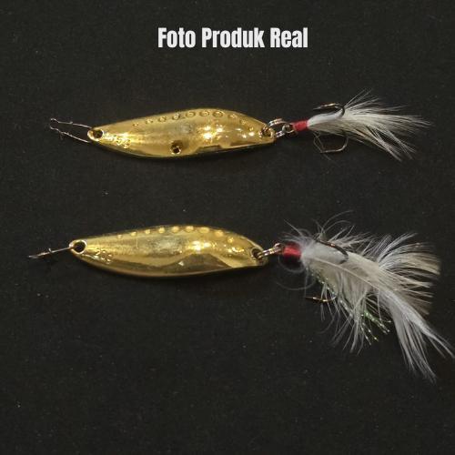 Umpan Mancing Lure Baits Sequins Spoon Gold Luminous Dots 446 Populer