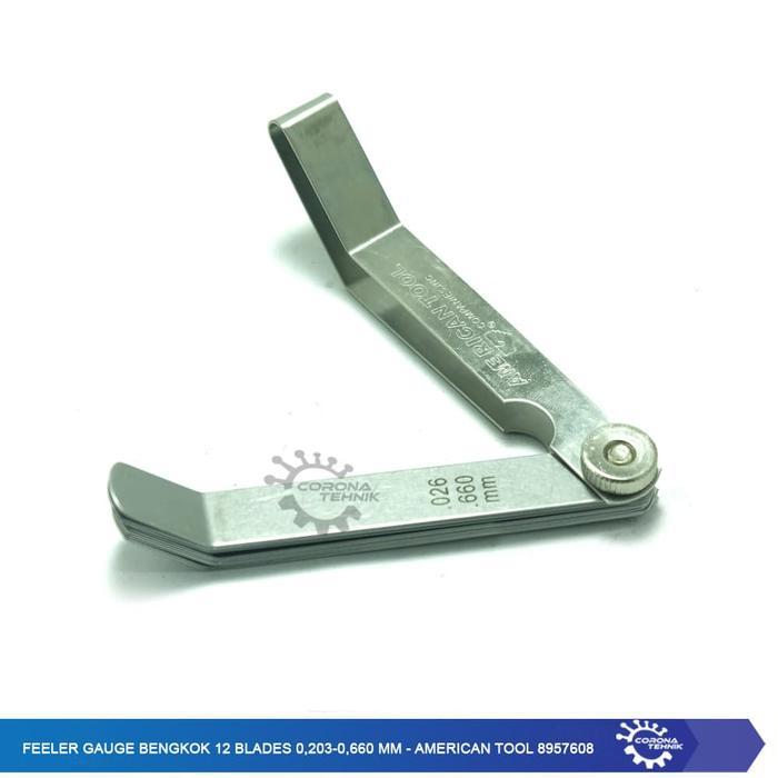 TERBARU FEELER GAUGE BENGKOK 12 BLADES 0,203-0,6660 MM - AMERICAN TOOL 8957608