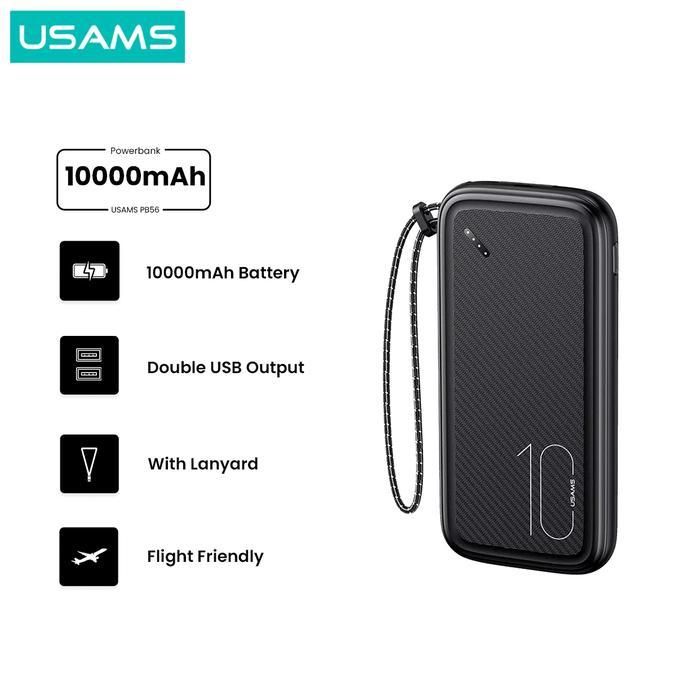 Usams Pb56 Powerbank 10000Mah With Lanyard Dual Usb Terlaris