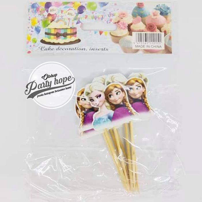 Terbaru Topper Cupcake Frozen / Tusukan Kue Frozen / Hiasan Kue Frozen