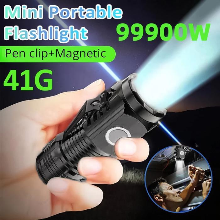 Senter Mini Led Super Terang Monster Bermata Tiga Jerman/ Senter 200000 Lumens Original Ahan Air