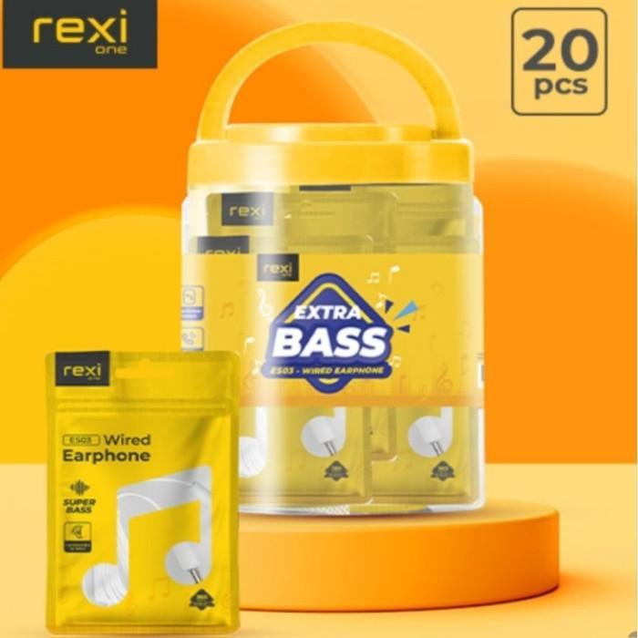 Headset Rexi Es03 Earphone Wired 1Toples Isi 20Pcs Terbaru 