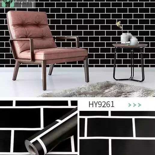 TERBARU WALLPAPER STICKER UNTUK DINDING MOTIF BATA HITAM READY