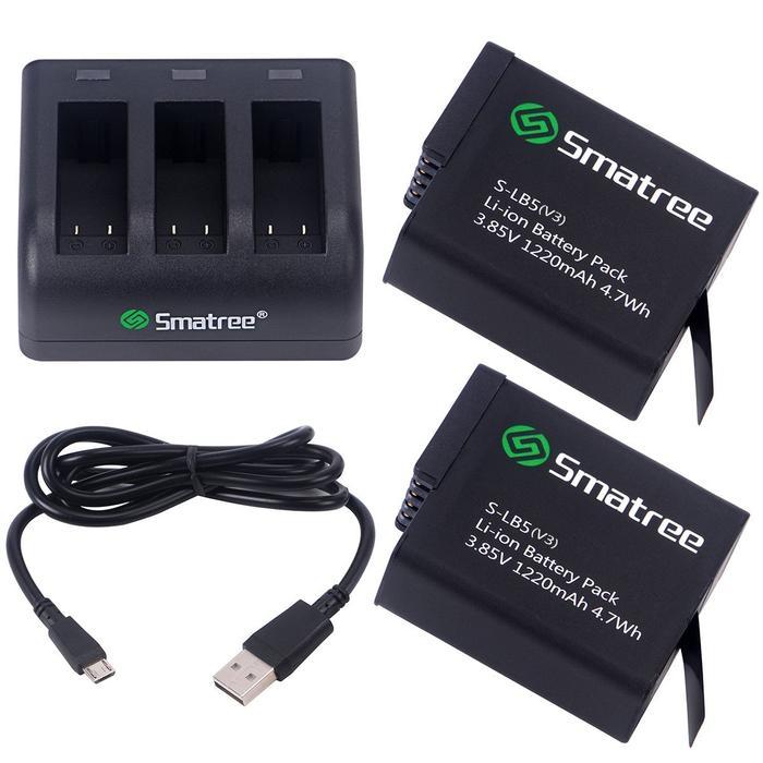New Smatree Battery Kit For Gopro Hero7 Hero6 Hero5 Hero 5 Hero 6 Hero 7 Black Kamera Action Camera