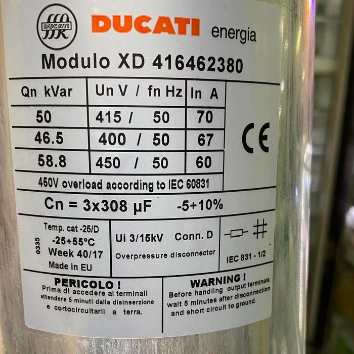 CAPACITOR DUCATI 50KVAR 415V KAPASITOR 25KVAR 415V DUCATI