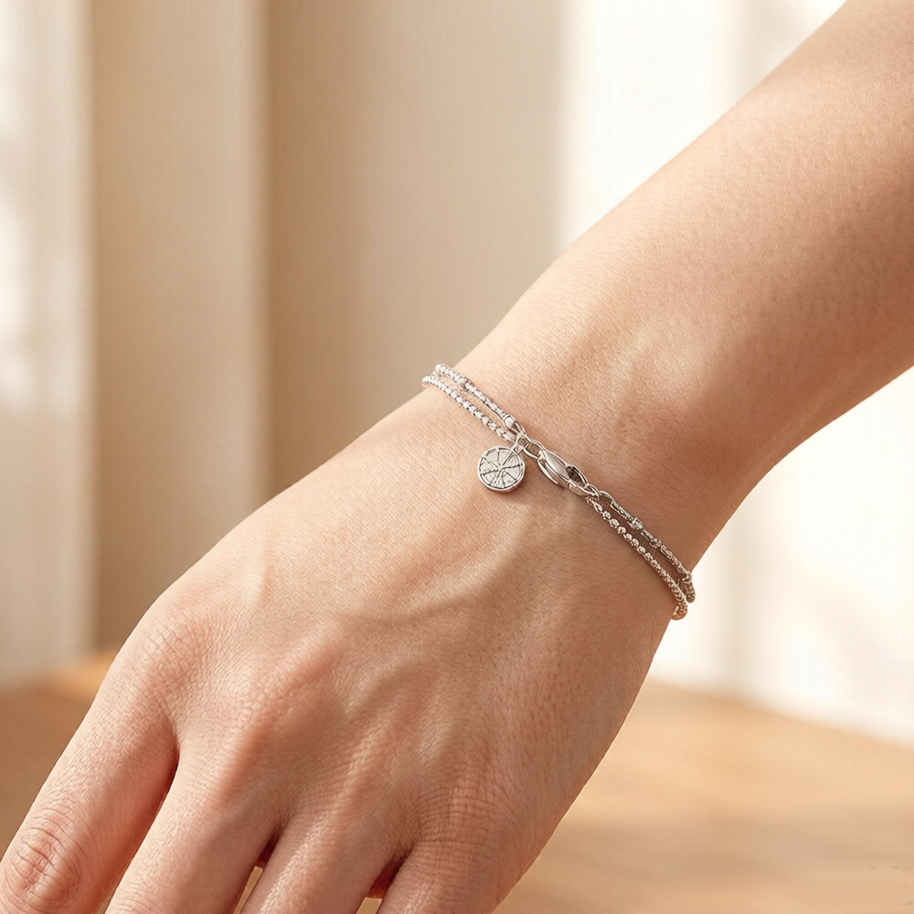Karma Wheel Wire Chain Bracelet For Women Men 925 Sterling Silver Jewelry Party Gifts