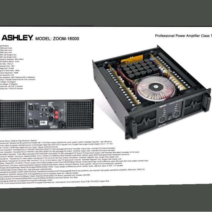 PROFESSIONAL POWER AMPLIFIER ASHLEY ZOOM 16000 / ZOOM-16000 / ZOOM-16000 CLASS TD