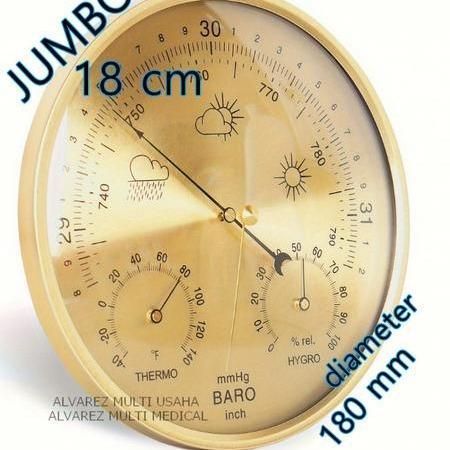 BAROMETER 18 cm, TERMOMETER, HYGROMETER 3 IN 1 ANALOG/Barometer Ruangan / Barometer Atsmosfer