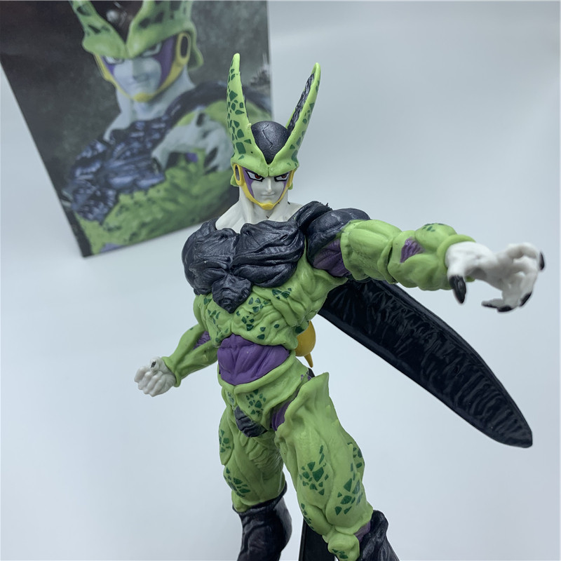 FigureCrazy Cell Figure Ultimate Shape Dragon Ball Z Goku Battle Soldiers Cell DBZ Figure Brush PVC