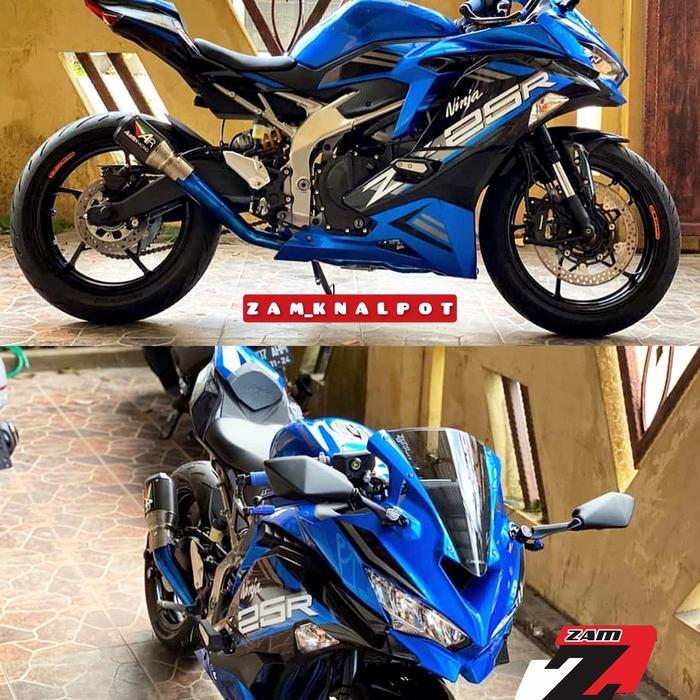 Knalpot Austin Racing GP 1R Fullsystem ZX25R Header Full Biru