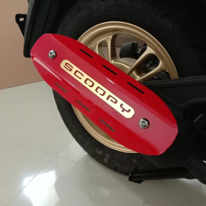 Aksesoris Motor Premium Upgrade Tampilan & Performa Motor New Scoopy 2021 Muffler Cover - Cover