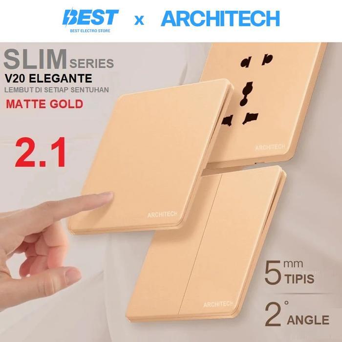 Diskon Architech Saklar Listrik / Sakelar Lampu Architech Elegante V20 / Saklar Mewah / Saklar
