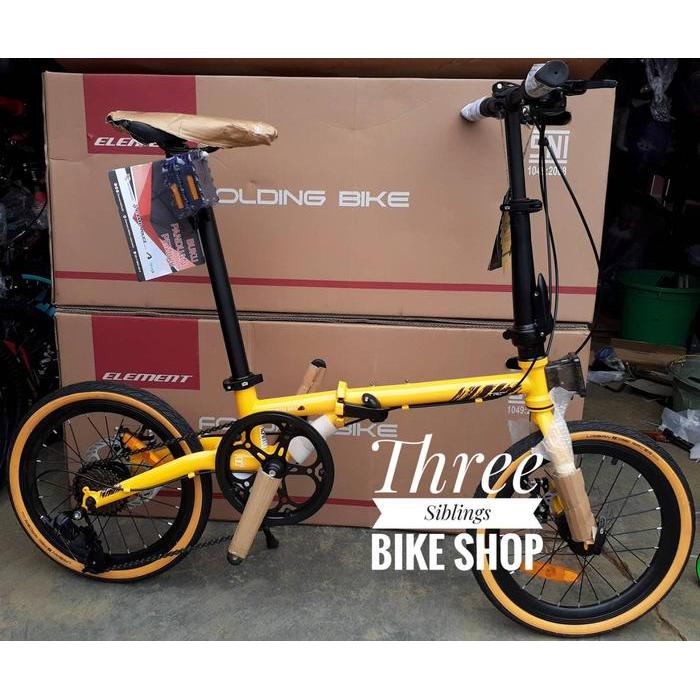 SEPEDA LIPAT ELEMENT TROY 8 SPEED NEW 2022 16 INCH WARNA YELLOW