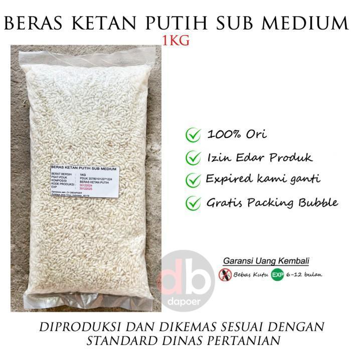 READY Beras Ketan Putih Organik 1kg Beras Ketan Putih Super Organik - Ketan Putih 1kg - Ketan Putih