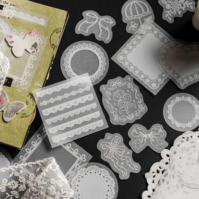 READY Sticker Renda Se LACE STICKER SCRAPBOOK Journal Set PET Transparan Aesthetic