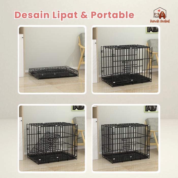 Promo Rumah Anabul Kandang Besi Lipat Kucing Anjing Premium Anti Karat - Kandang Besi Kucing Anjing