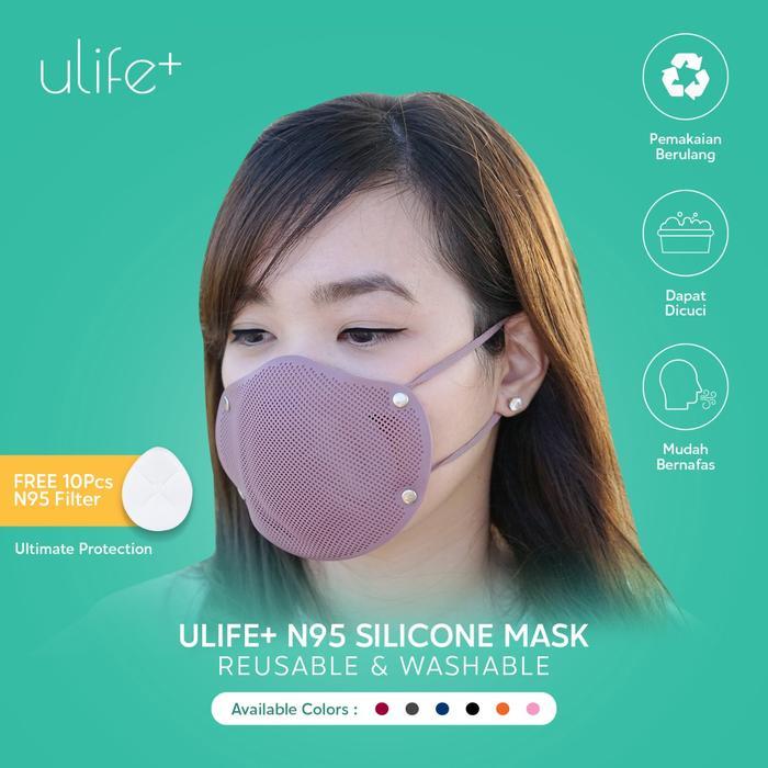Ulife+ Masker Kn95 Silikon Reusable Washable Dewasa & Anak