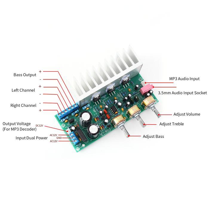 Ne5532 Tda2050A + Tda2030 2.1 Bass Subwoofer Hifi Amplifier Board #Gratisongkir