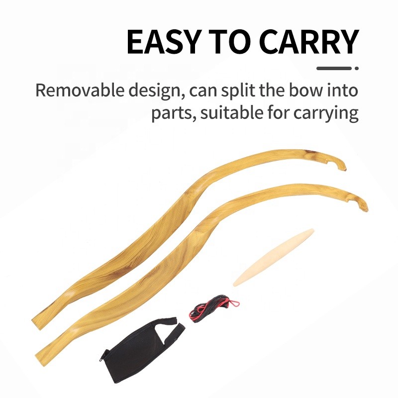 Traditional Recurve Longbow Hunting Shooting 25 Lbs Archery Crab Mongol Bow and Arrow Laminated Wood