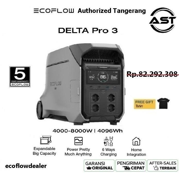 RELMARAMA EcoFlow Delta Pro 3 Portable Power Station, 4096Wh LFP Battery 120/240V 4000W AC Output,