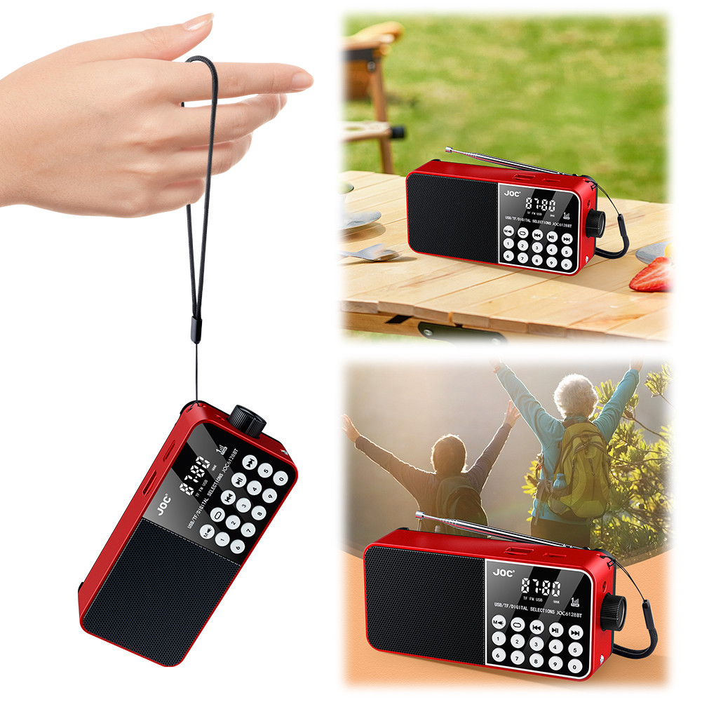 Mini Portable Radio Bluetooth-Compatible Wireless MP3 Radio LED Digital Display Digital FM Radio for