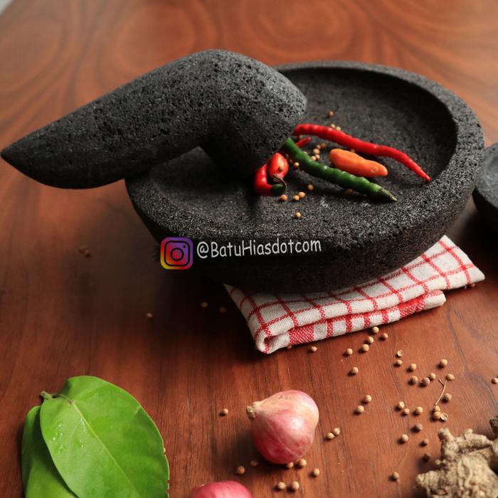 PROMO Cobek dan Ulekan Batu Coet Uleg Ulegan Penumbuk 20 cm Cobek Kecil