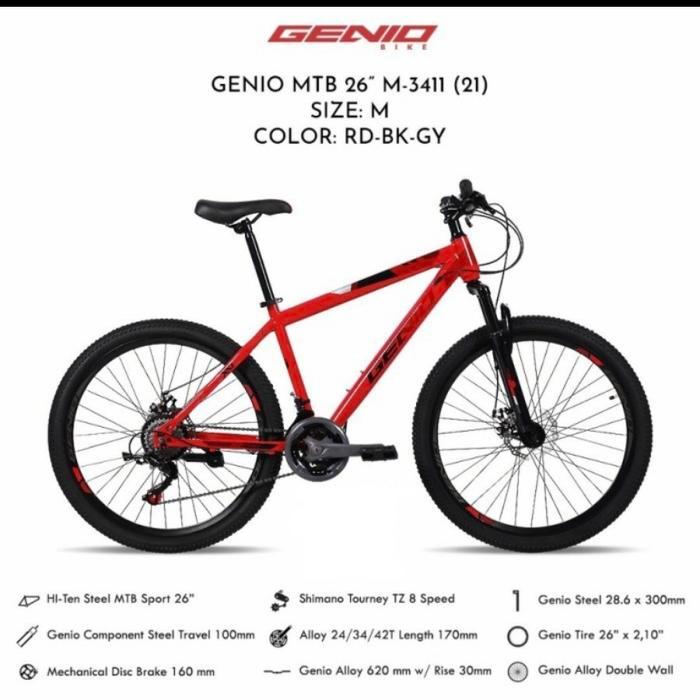 Sepeda Gunung MTB Genio 26 Inch M3411 By United