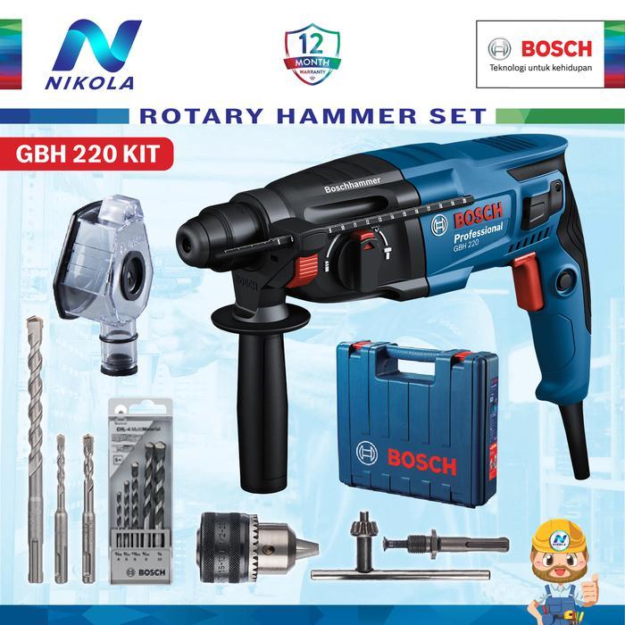 BOSCH Rotary Hammer GBH 220 GBH 220 KIT Mesin Bor Bobok Set BOSCH BE - GBH 220 KIT